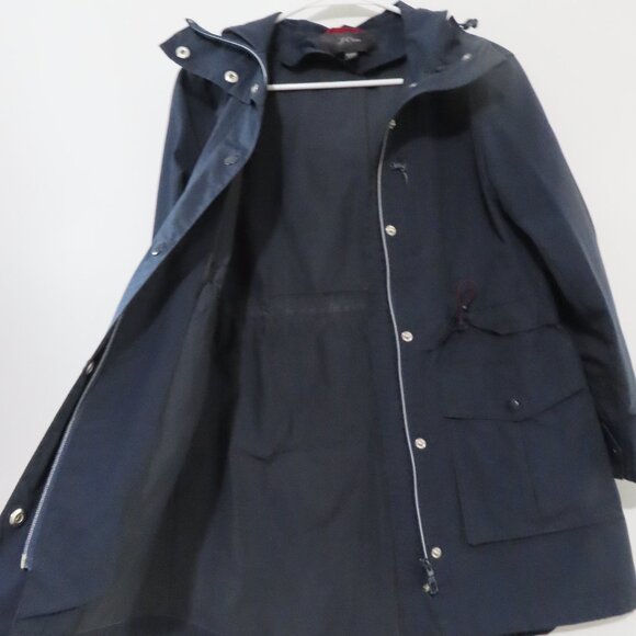 J.Crew Navy Raincoat Size XXS Petite - Picture 4 of 16